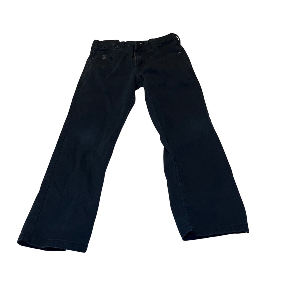 US Polo Assn Boys Pants Black Jeans Kids Size 6 Pocket Logo Casual Jeans